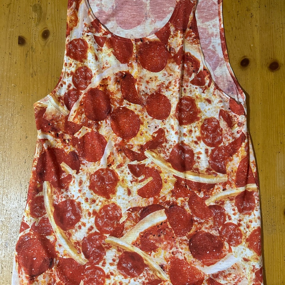 21men Red and White Graphic Tank Top